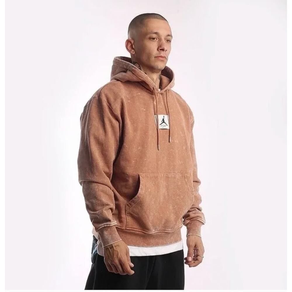 Nike Jordan Flight Fleece Hoodie Acid Wash Pullover Air jordan Orange sz M